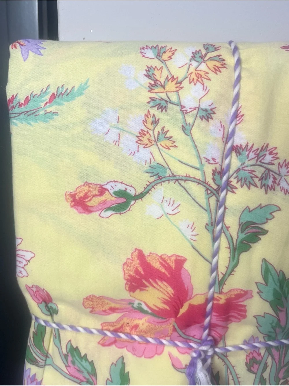 April Cornell Border Tablecloth Wildflowers Yellow 60” x 102” 100% Cotton NWT